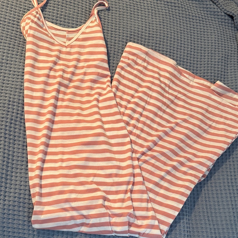 SHEIN Pink & White Striped Women’s maxi Dress